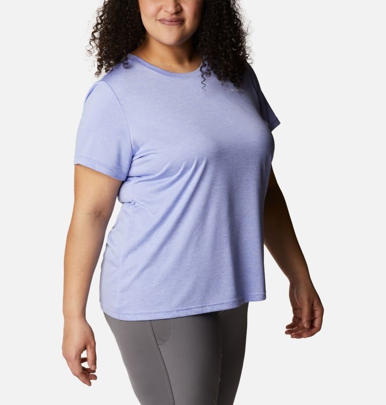 Tricouri Columbia Hike Scurte Sleeve Crew Dama Lavanda | Plus Size EJ97MZA0S